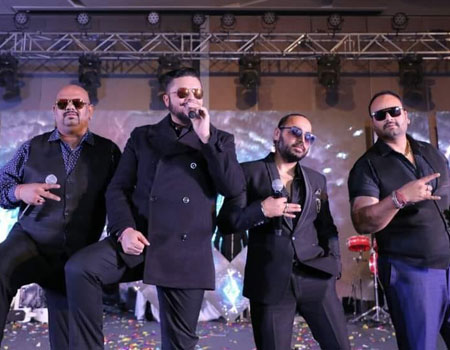 Funky boyz band performing at event